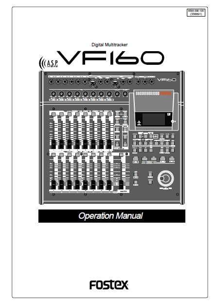 FOSTEX VF160 DIGITAL MULTITRACKER OPERATION MANUAL 154 PAGES ENG