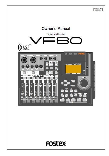 FOSTEX VF80 DIGITAL MULTITRACKER OWNER'S MANUAL 144 PAGES ENGLISH