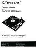 GARRARD 6-000 SERIES AUTOMATIC RECORD CHANGERS SERVICE MANUAL 20 PAGES ENG