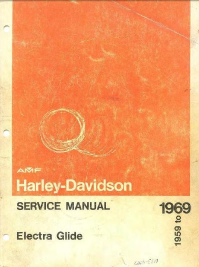 HARLEY-DAVIDSON ELECTRA GLIDE 1959-1969 MOTORCYCLE SERVICE MANUAL 219 PAGES ENG