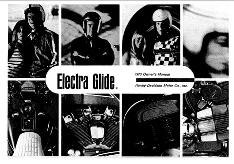 HARLEY-DAVIDSON ELECTRA GLIDE 1970 MOTORCYCLE OWNERS MANUAL 64 PAGES ENGLISH
