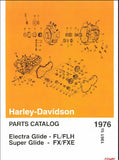 HARLEY-DAVIDSON ELECTRA GLIDE FL/FLH SUPER GLIDE FX/FXE MOTORCYCLE PARTS CATALOG 1961-1976 319 PAGES ENGLISH