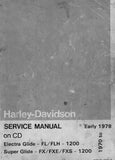 HARLEY-DAVIDSON ELECTRA GLIDE FL/FLH-1200 SUPER GLIDE FX/FXE/FXS-1200 SHOVELHEAD MOTORCYCLE SERVICE MANUAL 232 PAGES ENGLISH