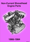 HARLEY-DAVIDSON SHOVELHEAD NON-CURRENT MOTORCYCLE ENGINE PARTS 1966-1984 14 PAGES ENGLISH