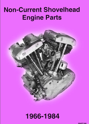 HARLEY-DAVIDSON SHOVELHEAD NON-CURRENT MOTORCYCLE ENGINE PARTS 1966-1984 14 PAGES ENGLISH