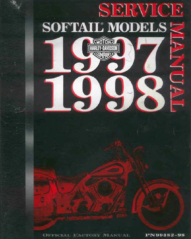 HARLEY-DAVIDSON SOFTAIL MODELS 1997-1998 MOTORCYCLE SERVICE MANUAL 436 PAGES ENGLISH