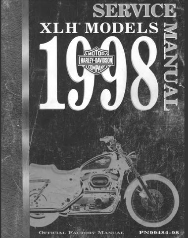 HARLEY-DAVIDSON XLH MODELS 1998 MOTORCYCLE SERVICE MANUAL 415 PAGES ENGLISH