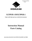 HIGHLEAD GC0918-1 GC0918-1-D SEWING MACHINE INSTRUCTION MANUAL 64 PAGES ENG