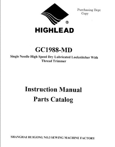 HIGHLEAD GC1988-MD SEWING MACHINE INSTRUCTION MANUAL 48 PAGES ENG