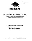 HIGHLEAD GC24608-2 GC24608-1L GC24608-1R SEWING MACHINE INSTRUCTION MANUAL 40 PAGES ENG