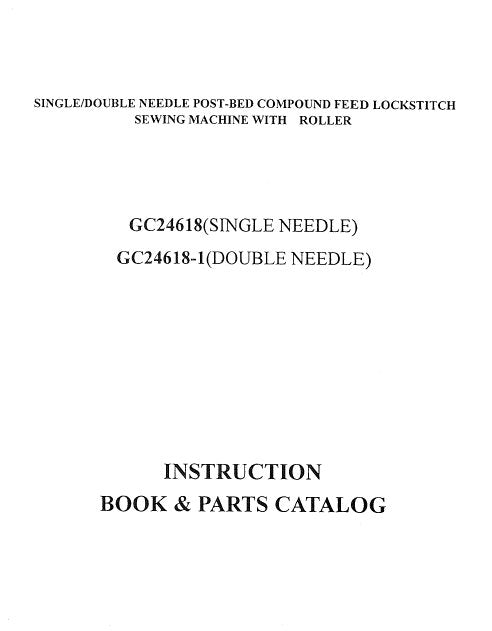 HIGHLEAD GC24618 GC24618-1 SEWING MACHINE INSTRUCTION BOOK 46 PAGES ENG