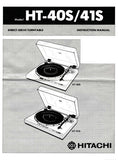HITACHI HT-40S HT-41S DIRECT DRIVE TURNTABLE INSTRUCTION MANUAL INC CONN DIAGS 7 PAGES ENG