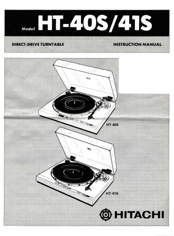 HITACHI HT-40S HT-41S DIRECT DRIVE TURNTABLE INSTRUCTION MANUAL INC CONN DIAGS 7 PAGES ENG
