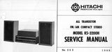 HITACHI KS-3200H ALL TRANSISTOR FM AM COMPACT STEREO SERVICE MANUAL INC DIAL CORD RESTRINGING PCBS WIRING DIAG AND PARTS LIST 5 PAGES ENG