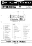 HITACHI D-550 STEREO CASSETTE TAPE DECK SERVICE MANUAL INC SCHEM DIAGS 53 PAGES ENG DEUT FRANC