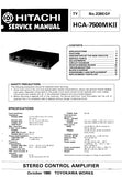 HITACHI HCA-7500MKII STEREO CONTROL AMPLIFIER SERVICE MANUAL INCLUDING SCHEMATIC DIAGRAMS ENG DEUT FRANC