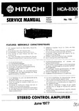 HITACHI HCA-8300 STEREO CONTROL AMPLIFIER SERVICE MANUAL INCLUDING SCHEMATIC DIAGRAMS ENG DEUT FRANC