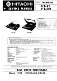 HITACHI HT-21 HT-G2 BELT DRIVE TURNTABLE SERVICE MANUAL INC SCHEM DIAGS 11 PAGES ENG DEUT FRANC