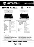 HITACHI HT-354 HT-356 DIRECT DRIVE TURNTABLE SERVICE MANUAL INC SCHEM DIAGS 16 PAGES ENG