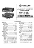 HITACHI SR-302 SR-502 STEREO RECEIVER SERVICE MANUAL INC SCHEM DIAGS 17 PAGES ENG