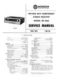 HITACHI SR-800 STEREO RECEIVER SERVICE MANUAL INC SCHEM DIAGS 24 PAGES ENG