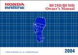 HONDA BF25D BF30D 2004 OUTBOARD MOTOR OWNERS MANUAL 127 PAGES ENGLISH