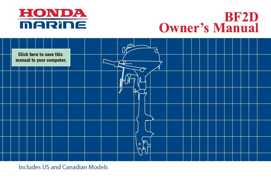 HONDA BF2D 2011 OUTBOARD MOTOR OWNERS MANUAL 91 PAGES ENGLISH