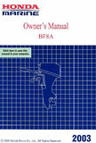 HONDA BF8A 2003 OUTBOARD MOTOR OWNERS MANUAL 88 PAGES ENGLISH