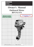 HONDA BF9.9A BF15A 1990 OUTBOARD MOTOR OWNERS MANUAL 85 PAGES ENGLISH