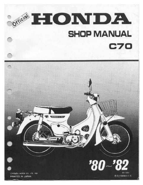 HONDA C70 MOTORCYCLE SHOP MANUAL 207 PAGES ENG