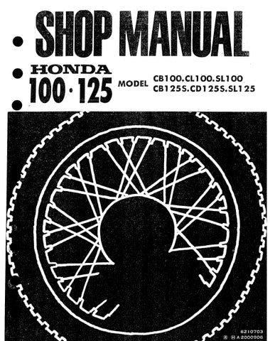 HONDA CB100 CB125S CL100 CD125S SL100 SL125 MOTORCYCLE SHOP MANUAL 101 PAGES ENG