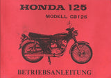 HONDA CB125 MOTORRAD BETRIEBSANLEITUNG 76 SEITE DEUTSCH