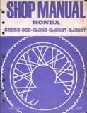 HONDA CB250 CB360 CL360 CJ250T CJ360T MOTORCYCLE SHOP MANUAL 174 PAGES ENG 1976
