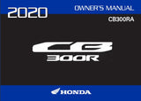 HONDA CB300RA 2020 MOTORCYCLE OWNERS MANUAL 160 PAGES ENGLISH