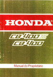 HONDA CB400 CB400II MOTOCICLETA MANUAL DO PROPRIETARIO 59 PAGINAS PORT
