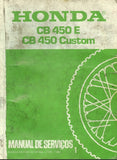 HONDA CB450E CB450 CUSTOM MOTOCICLETA MANUAL DE SERVICOS 246 PAGINAS PORT (Copy)
