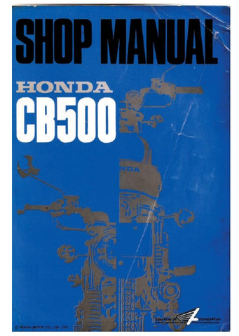 HONDA CB500 MOTORCYCLE SHOP MANUAL 128 PAGES ENGLISH