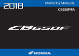 HONDA CB650F CB650FA 2018 MOTORCYCLE OWNERS MANUAL 139 PAGES ENGLISH