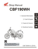 HONDA CBF190WH MOTORCYCLE SHOP MANUAL 128 PAGES ENG
