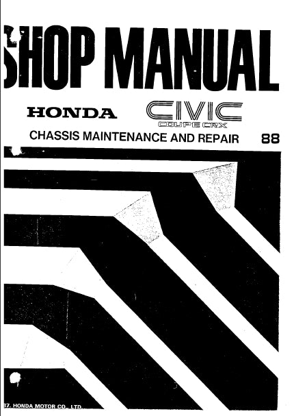 HONDA CIVIC COUPE CRX 1988 MOTOR CAR SHOP MANUAL 681 PAGES IN ENGLISH