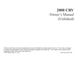 HONDA CR-V 2008 MOTOR CAR OWNERS MANUAL 374 PAGES ENGLISH