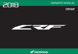 HONDA CRF50F 2018 MOTORCYCLE OWNERS MANUAL 176 PAGES ENGLISH