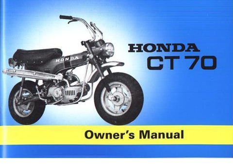 HONDA CT70 TRAIL 70 MOTORCYCLE OWNERS MANUAL 64 PAGES ENG