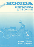 HONDA CT90 1977-1979 CT110 1980-1982 MOTORCYCLE SHOP MANUAL 199 PAGES ENGLISH