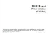 HONDA ELEMENT 2008 MOTOR CAR OWNERS MANUAL 282 PAGES ENGLISH