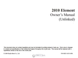 HONDA ELEMENT 2010 MOTOR CAR OWNERS MANUAL 346 PAGES ENGLISH