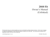 HONDA FIT 2010 MOTOR CAR OWNERS MANUAL 354 PAGES ENGLISH