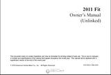 HONDA FIT 2011 MOTOR CAR OWNERS MANUAL 358 PAGES ENGLISH