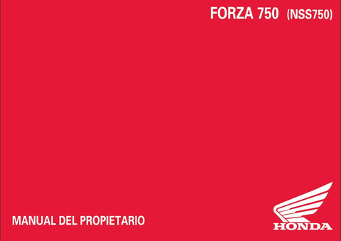 HONDA FORZA 750  MOTO 2020 MANUAL DEL PROPIETARIO 208 PAGINAS ESPANOL