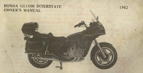 HONDA GL1100 INTERSTATE 1982 MOTORCYCLE OWNERS MANUAL 90 PAGES ENGLISH